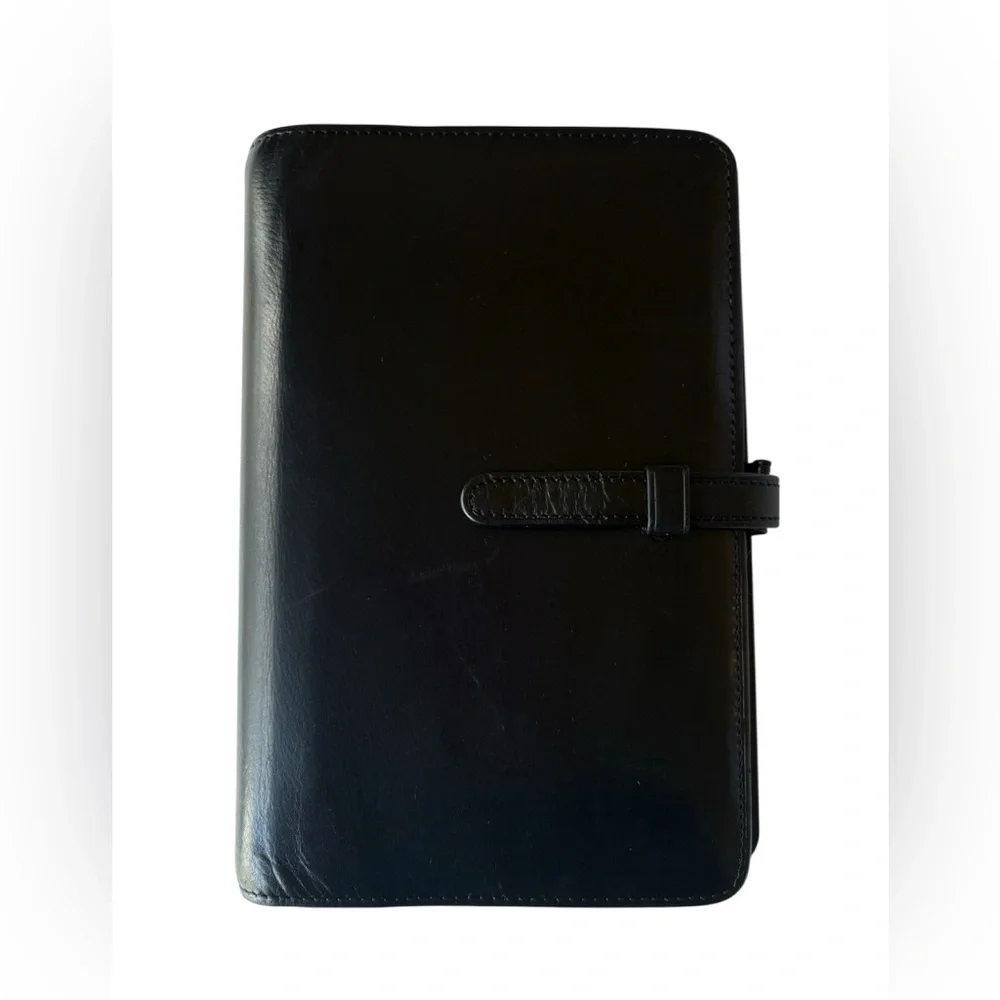 Vintage Coach Black Leather 6-Ring Agenda Planner Organizer Glove-Tanned